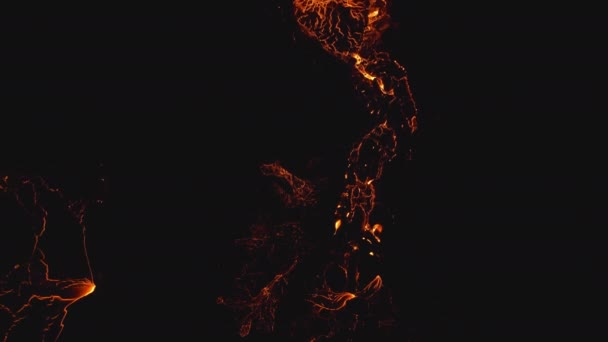 レイキャヤネス半島のファグラダール火山で溶岩の上をドローン — ストック動画