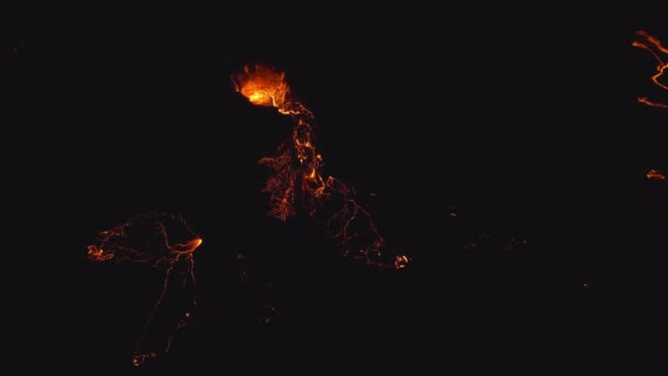 Lava Flow from Erupting Fagradalsfjall Ηφαίστειο στο Ρέικιαν της Ισλανδίας — Αρχείο Βίντεο