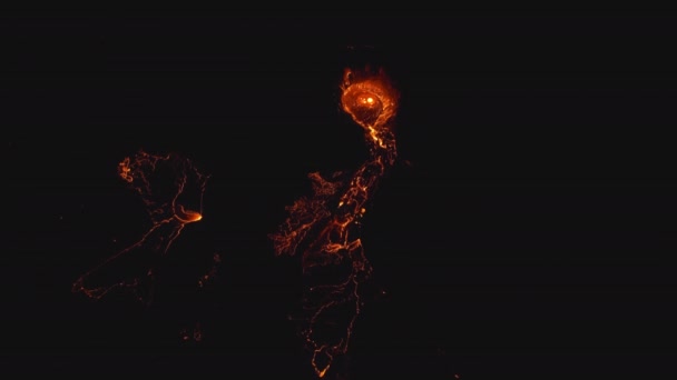 İzlanda, Reykjanes Yarımadası 'ndaki Fagradalsjall Volkanı' ndan Lav Akıntısı — Stok video