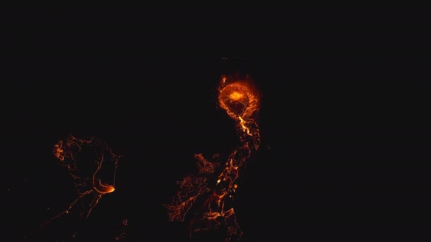 冰岛雷克雅内半岛Fagradalsfjall火山喷发过程中的Molten Lava — 图库视频影像