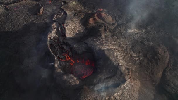 Lava In Erupting Fagradalsfjall Volcano In Reykjanes Peninsula, Iceland — стокове відео