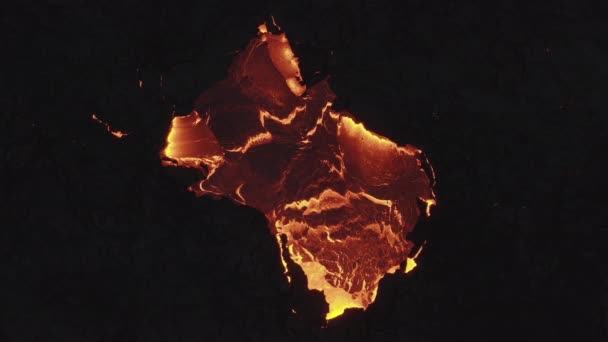 Lava Flow from Erupting Fagradalsfjall Ηφαίστειο στο Ρέικιαν της Ισλανδίας — Αρχείο Βίντεο