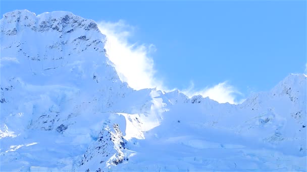 Close up of the summit mount cook — Stock Video