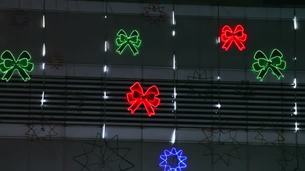 Decoration flashing lights on roof — Stock Video