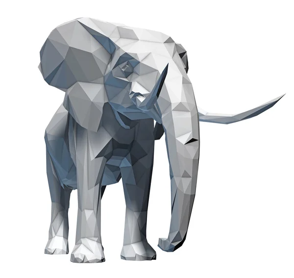 Faceted elephant isolated — Stock Photo, Image