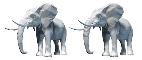 Płaszczyznowe słoń na białym tle — Zdjęcie stockowe