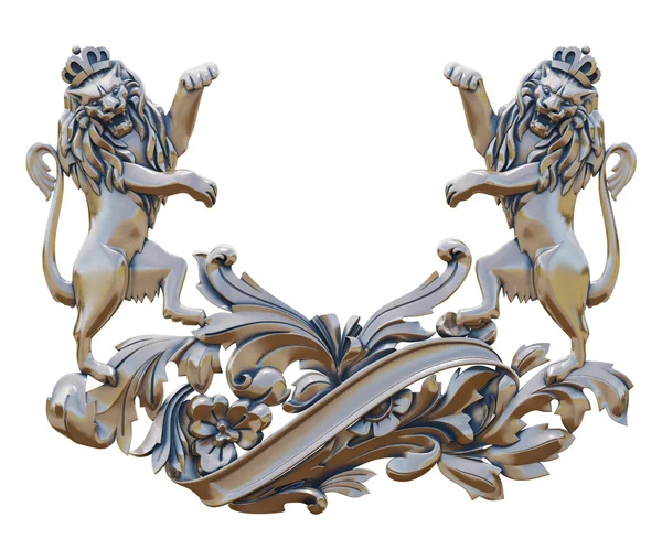 Золотой плащ старого герба со львами — стоковое фото