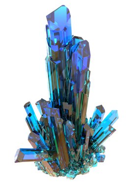 Beyaz bir arka planda izole kristal