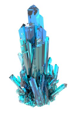 Beyaz bir arka planda izole kristal