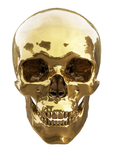 Crâne humain en or — Photo