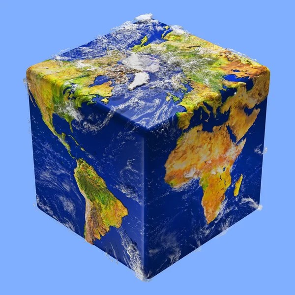 Caja cubo de tierra —  Fotos de Stock