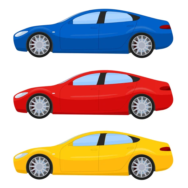 Sports cars in different colors — Stock Vector