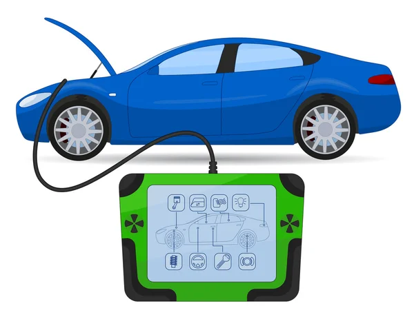 Servicio de pruebas de diagnóstico de automóviles — Archivo Imágenes Vectoriales