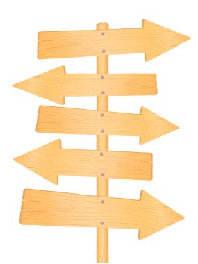 Ahşap yön yol işaretleri