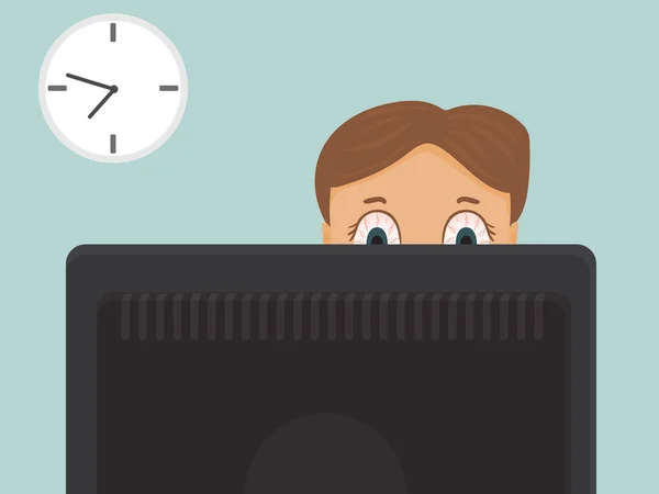 İşadamı Office kırmızı gözlü çalışkan