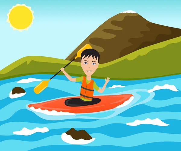Rafting ve Spor Kayak — Stok Vektör