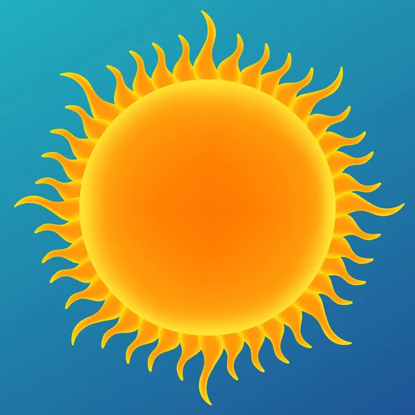 Shiny sun in the blue sky — Stock Vector