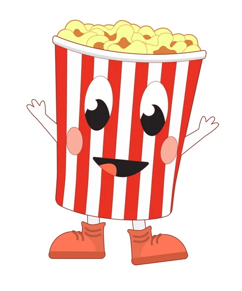 Glücklicher Popcorn-Eimer — Stockvektor