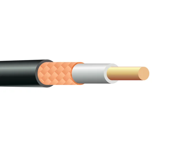 Estructura del cable coaxial — Vector de stock