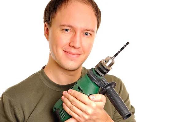 Man with drill — Stock Photo, Image