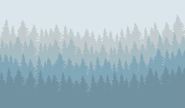 Vahşi iğne yapraklı orman vektör çizim