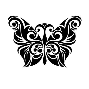 Pastel renkler üzerinde stilize kelebek.