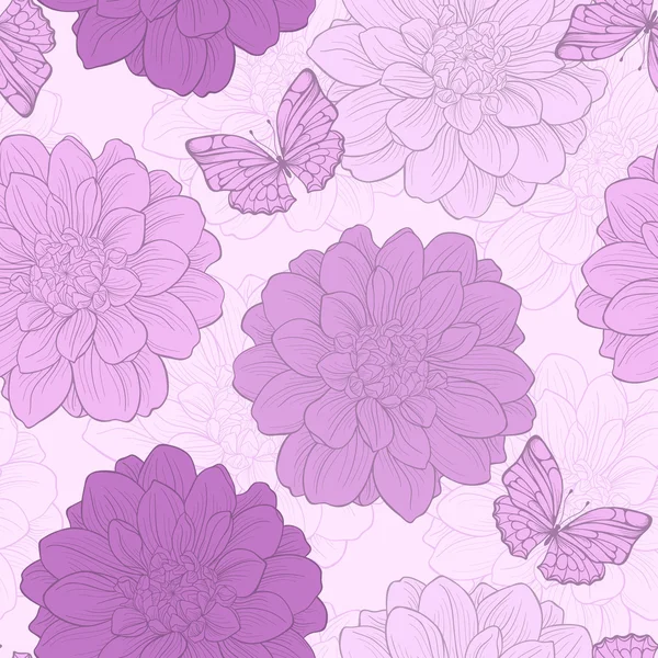 Seamless pattern with flowers. Lilac colors. — Stock Vector