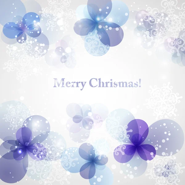 Fond d'hiver avec fleur congelée. Carte de Noël. Illustration vectorielle  . — Image vectorielle