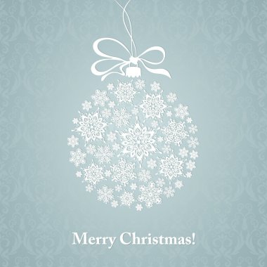 Noel top kar taneleri gibi. Vektör çizim.