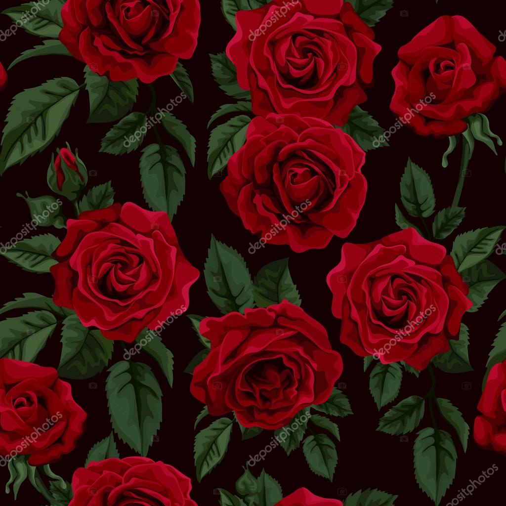 Seamless wallpaper pattern with roses and other flowers on design background, vector illustration. Stock Vector Image by ©Jbunina #63940447 Seamless wallpaper pattern with roses and other flowers on design background, vector illustration. Stock Vector Image by ©Jbunina #63940447