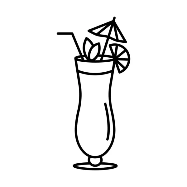 Cocktail Icoon Met Oranje Plakje Logo Geïsoleerd Teken Symbool Vectorillustratie — Stockvector