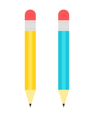 Yazmak için kalem. Okul malzemeleri. Beyaz arkaplanda izole edilmiş bir simge. Vektör illüstrasyonu