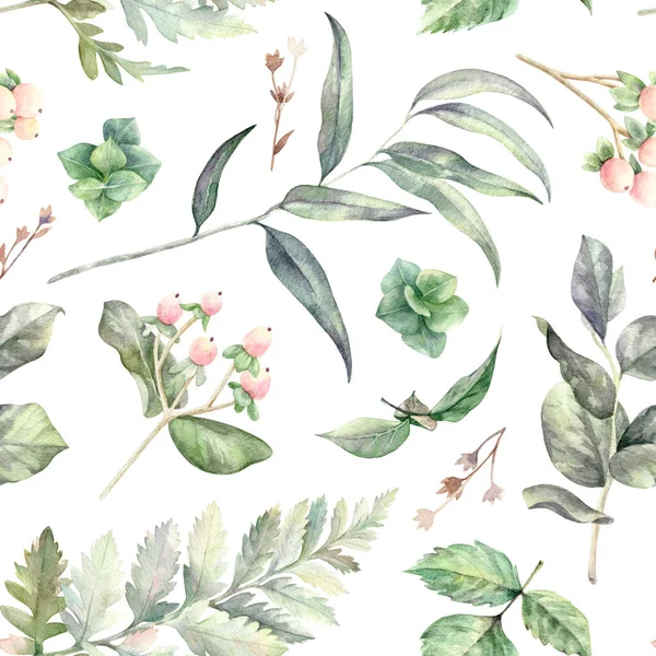 Watercolor floral hand drawn colorful bright seamless pattern — Stock Photo, Image