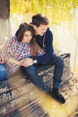 genç güzel iki sonra bahar çiçekleri