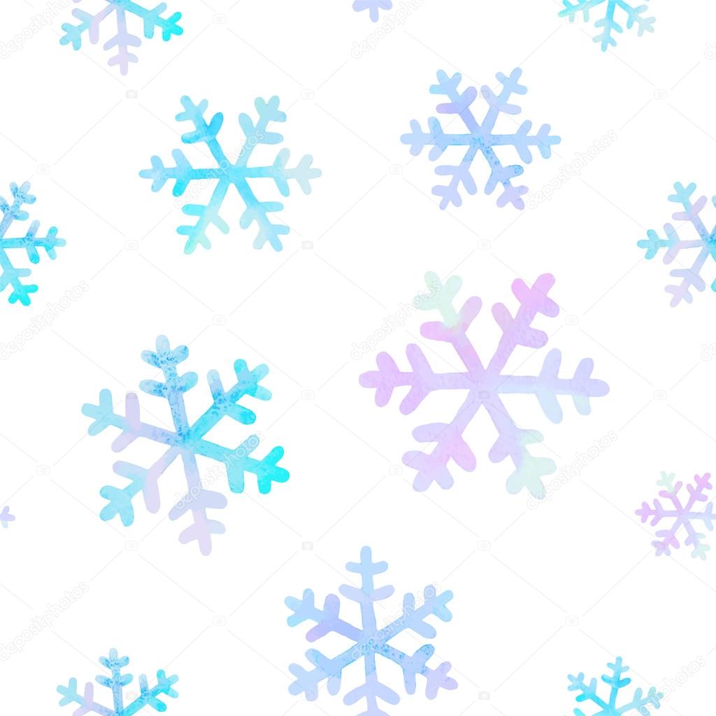 seamless pattern with falling snowflakes