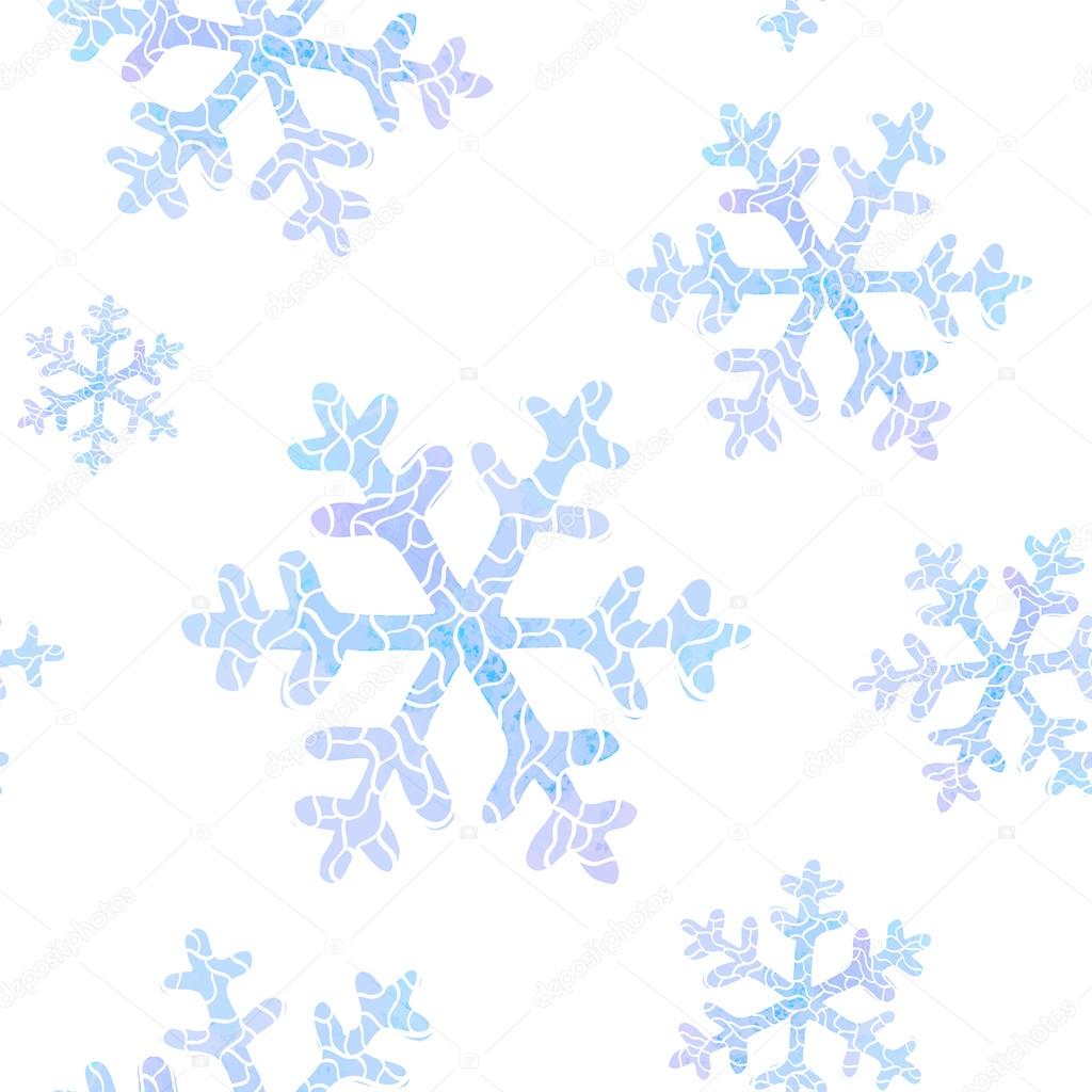 seamless pattern with falling snowflakes