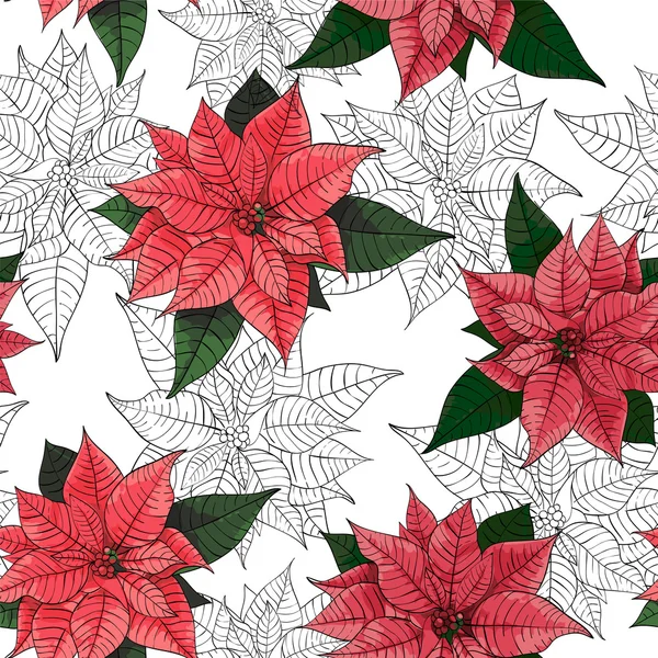Poinsettia bloem achtergrond voor uitnodigingskaart — Stockvector