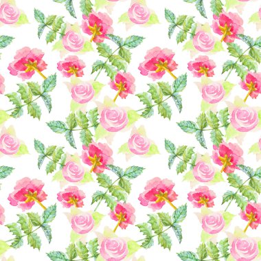 Suluboya çiçekli desen