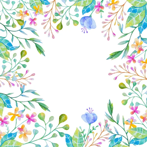 Suluboya çiçekli çerçeve