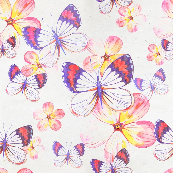 Seamless pattern texture with butterflies — Stock Photo, Image