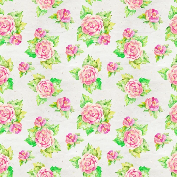Watercolor seamless pattern with roses — Stock Photo, Image