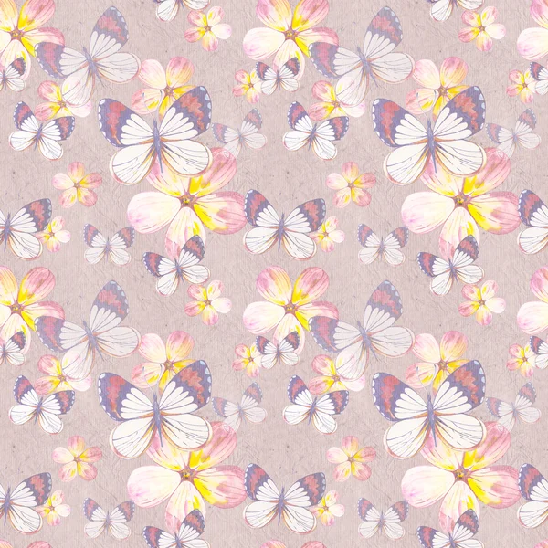 Seamless pattern texture with butterflies — Stock Photo, Image