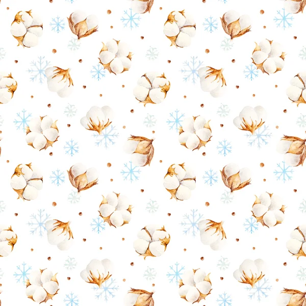 Snowflake and cotton — Stock Photo, Image