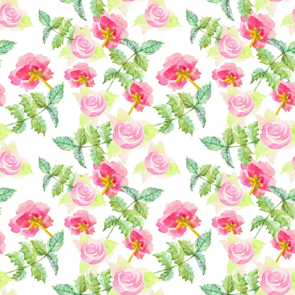 Pattern with watercolor flowers — Stock Photo, Image