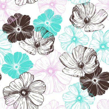 Güzel suluboya çiçekli desen