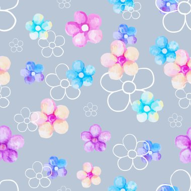 Güzel suluboya çiçekli desen