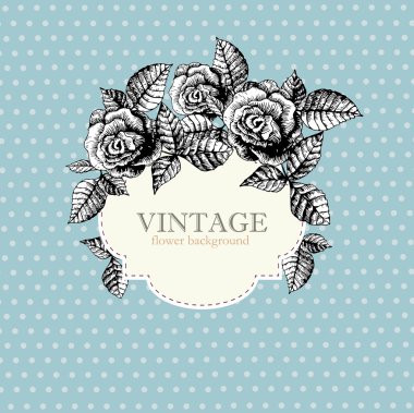 Vintage çiçek: davetiyeli