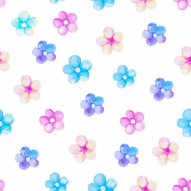 Renkli suluboya çiçek seamless modeli