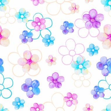 Güzel suluboya çiçekli desen