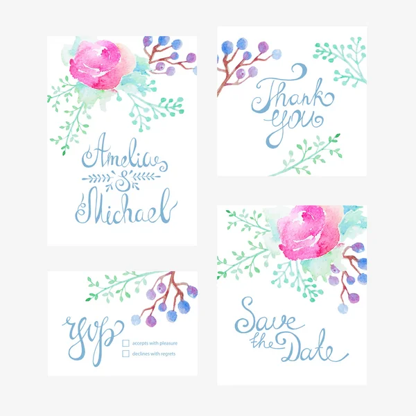 Tarjeta de invitación con flores — Vector de stock